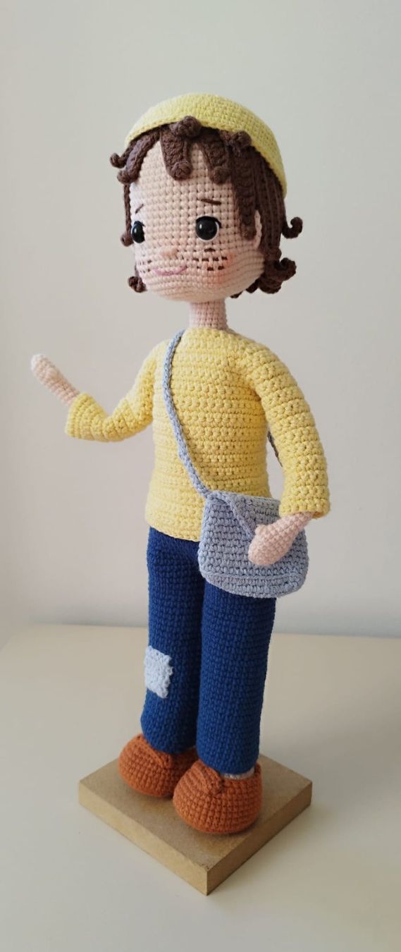 Croissant Au Crochet Mignon Et Positif – Poupée Tricotée Main Avec Carte Motivaante, Cadeau Réconfortant