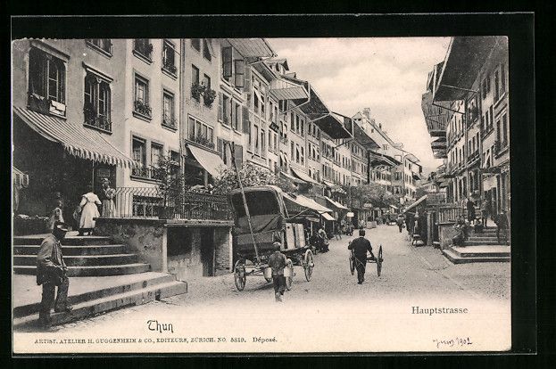 Cartes postales: AK Thun, Hauptstrasse mit Passanten – D'occasion à Berlin par bartko-reher