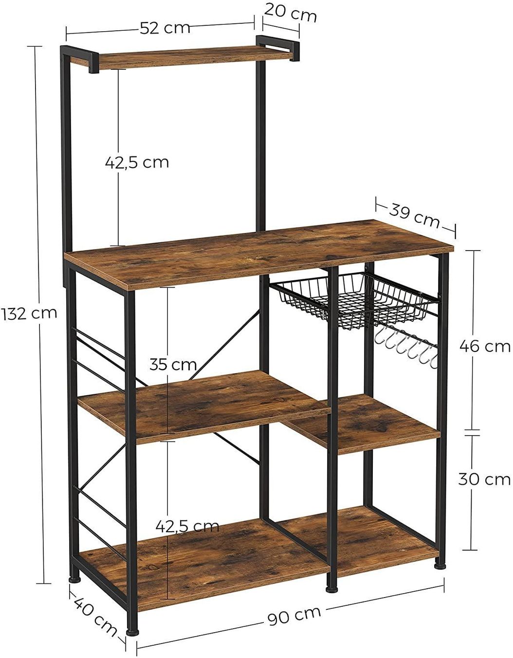 Scaffali: Küchenregal, Standregal mit Metallkorb – Nuovo e nell'imballaggio originale da Malters venduto da chaufhuesli 1