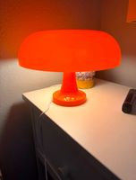 Orange mushroom lamp in plastic, vintage design