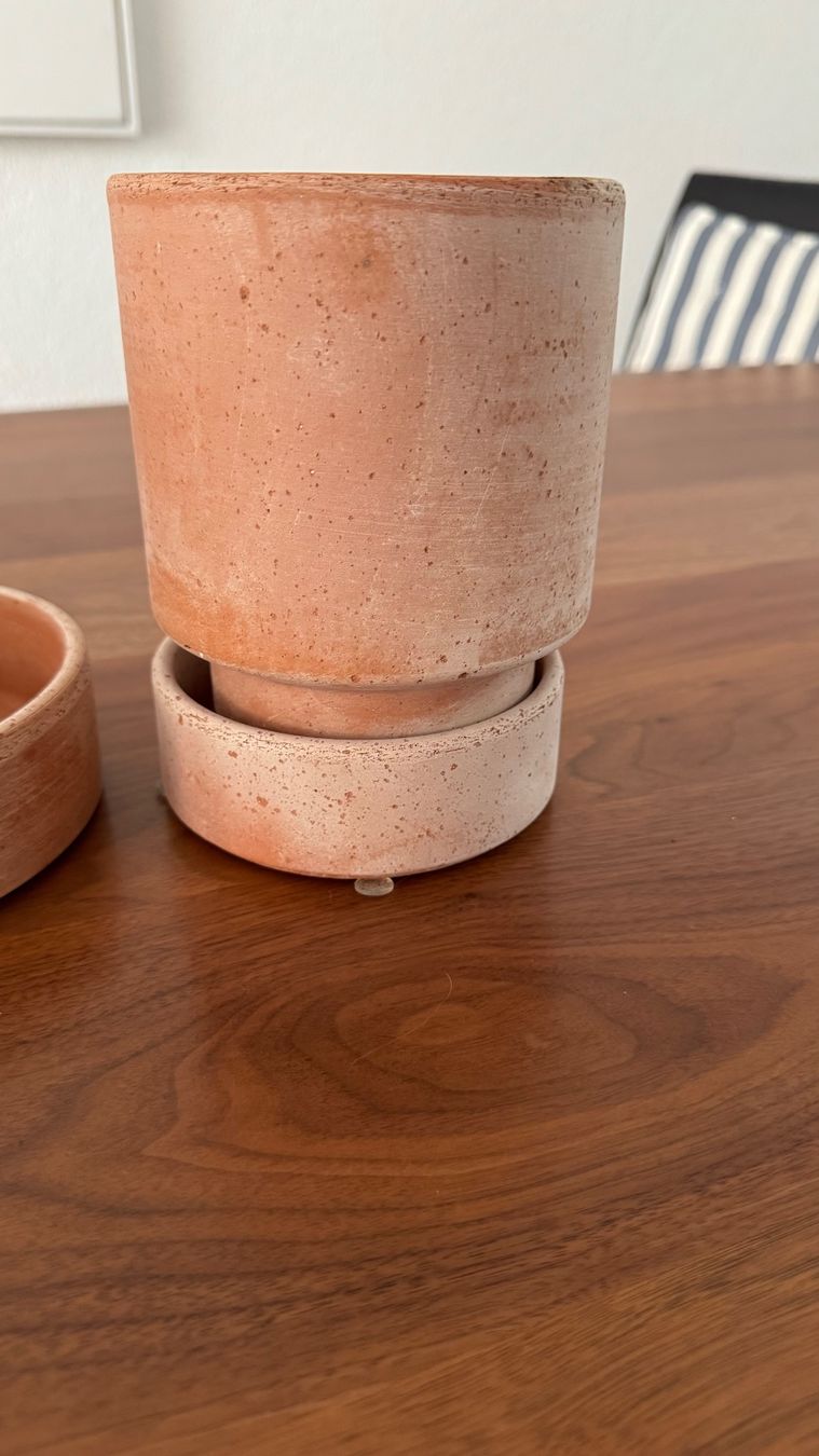 Vasi per fiori: Bergs Potter Hoff Pot Blumentopf+Unterteller 2er Set NP61 – Nuovo (secondo la descrizione) da Riehen venduto da To120 6