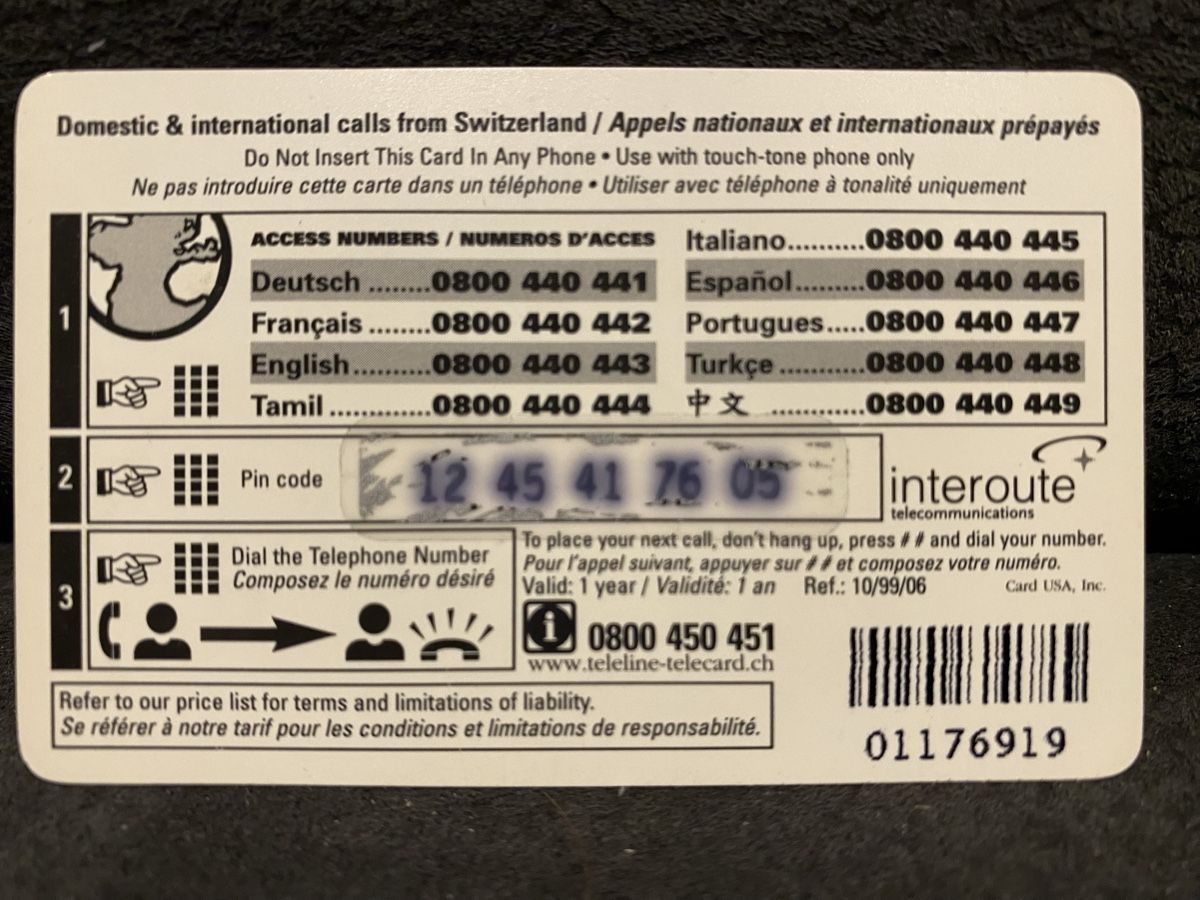 Telefon- & Taxkarten: Teleline  – Gebraucht aus Lausanne von babacard10 1