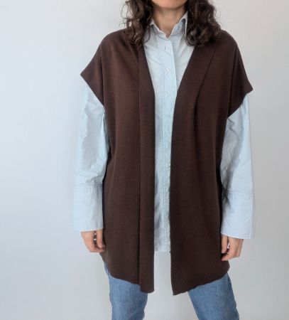 Braune Strickjacke aus Schurwolle Gr. XXL - Herbst Must Have