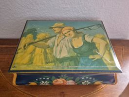 Alte Bauern Motiv Blechdose Vintage Reklame Blech Dose Deko