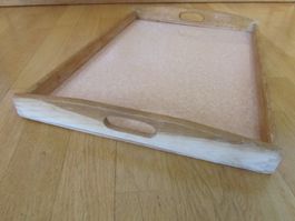 Vintage Holzserviertablett von Oma
