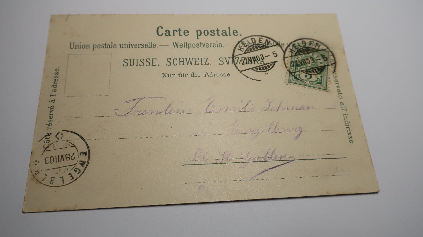 Cartoline postali: Heiden  1903 – Usato da Cormoret venduto da Pascalll2001 3