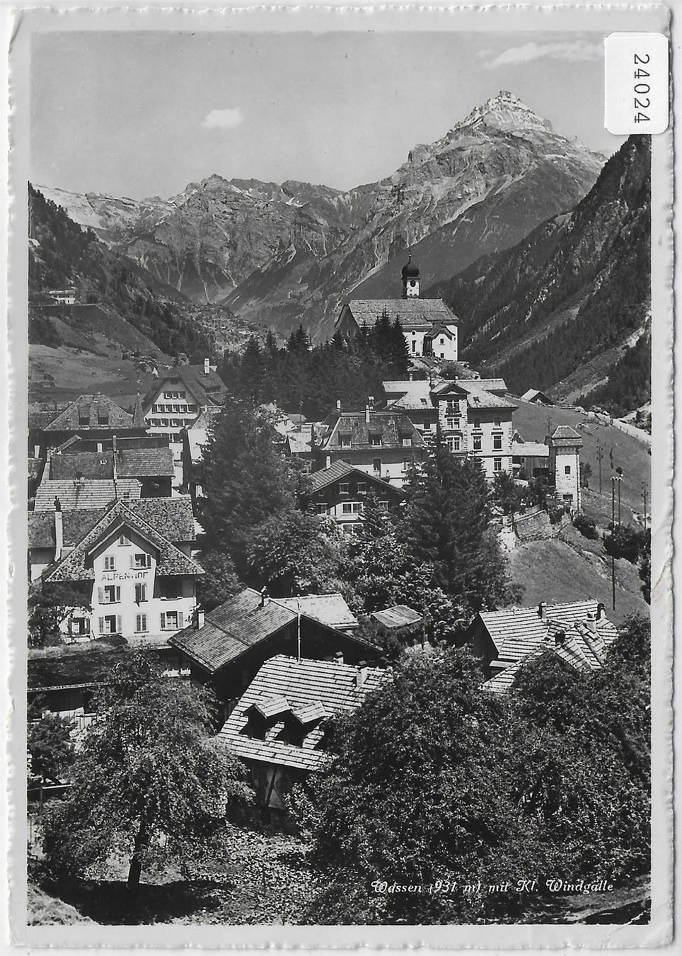 Cartes postales: Wassen mit Kl. Windgälle – Antique à Ettingen par Kartenplanet