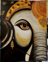 Ganesha Painting Acrylic on Canvas Abstract Art 80x60cm