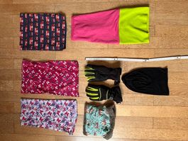 SET KINDER Schlauchschals plus Sturmhaube und Skihandschuhe