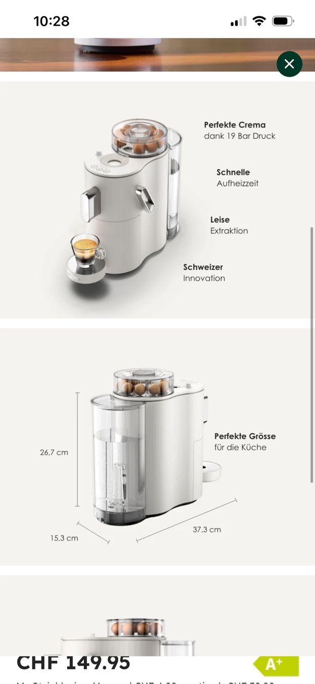 Coffee B Macchine per caffè & Macchine per espresso: CoffeeB Globe Kaffeemaschine – Nuovo e nell'imballaggio originale da Langnau i. E. venduto da Katy_Langnau 1