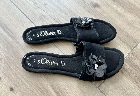 s.OLIVER Pantoletten, schwarz, Grösse 41, NEU!!!