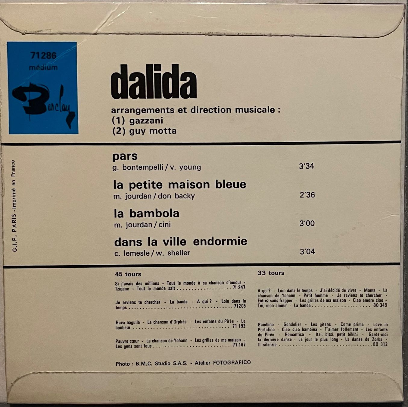 Dischi in vinile: DALIDA - PARS – Usato da Bussigny venduto da vinyl-pas-cher 1