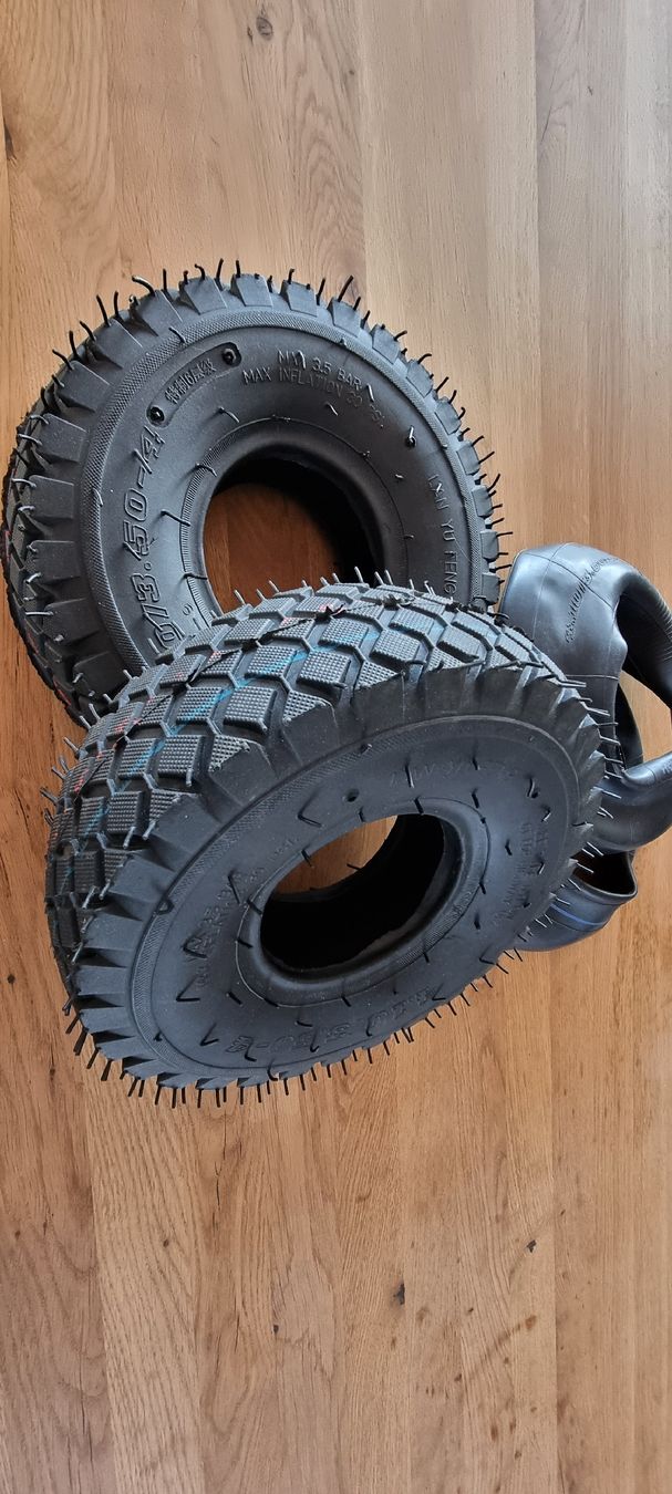 Pneus & Kompletträder: Neue Reifen und Schlauch 4.10/3.50-4 Zoll Set! – Neu (gemäss Beschreibung) aus Widnau von ani-124 3