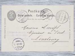 CL16 Carte Postale + Timbre Suisse 1889