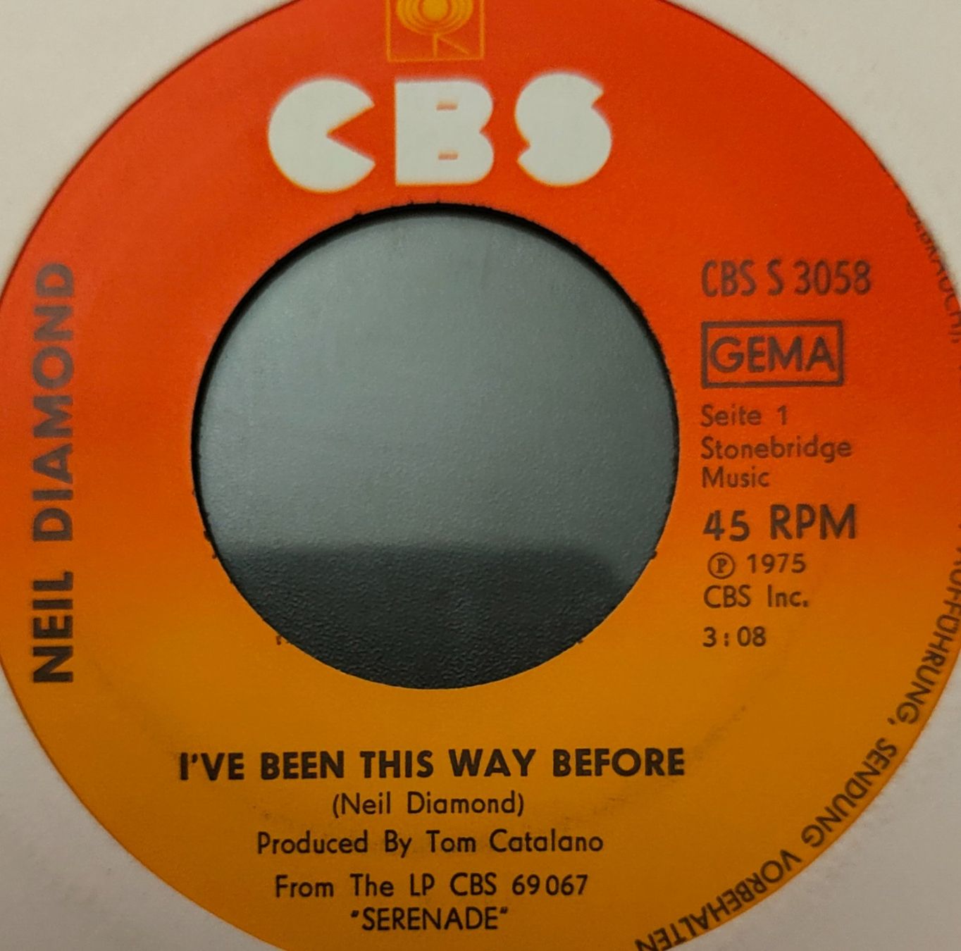 Schallplatten: Vinyl Single Neil Diamond - I've Been This Way Before – Gebraucht aus Langenthal von Modo39