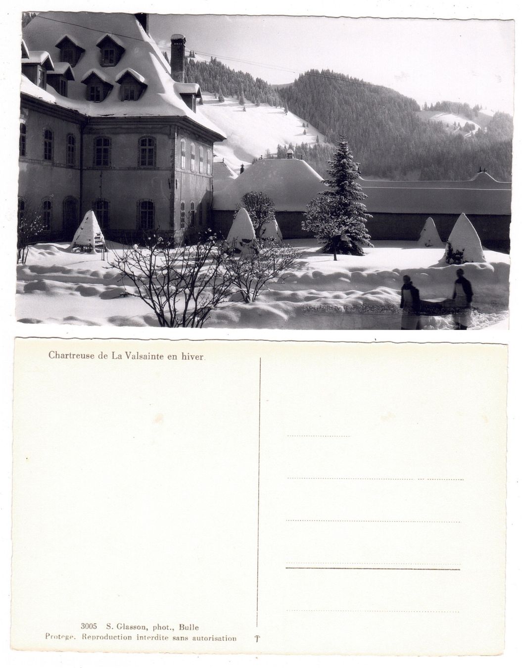 Cartoline postali: Chartreuse de la Valsainte en hiver – Usato da La Tour-de-Peilz venduto da amjust