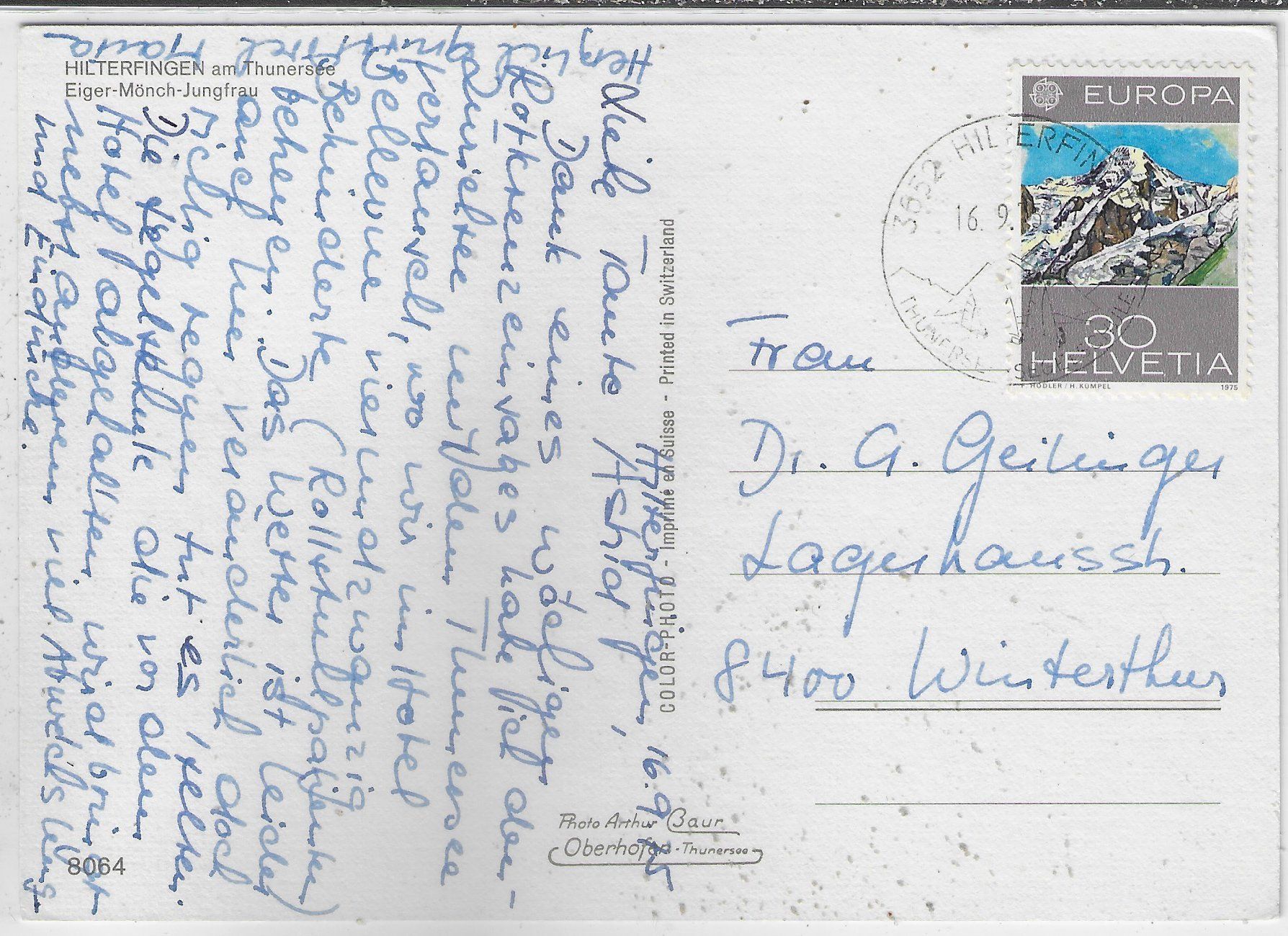 Cartoline postali: Hilterfingen am Thunersee – Usato da Ettingen venduto da Kartenplanet 1