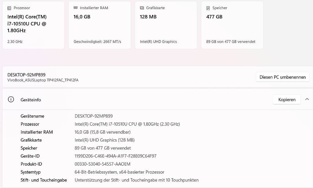 Notebooks: Asus VivoBook Flip 14 Laptop Notebook Touch – Gebraucht aus Uzwil von abb_g2sx 1