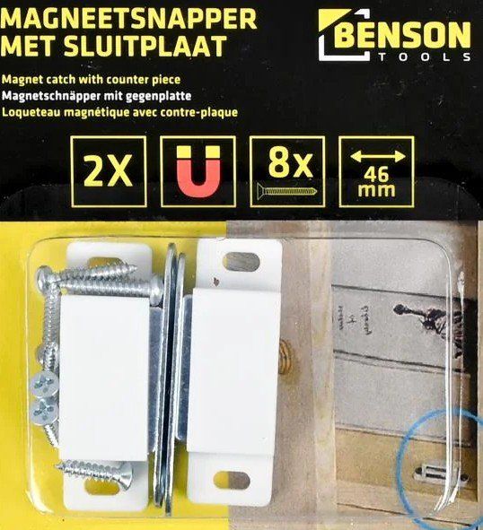 Eisenwaren: 2 x Magnetverschluss mit Gegenplatte  46 mm – Neu und originalverpackt aus St. Gallen von schnaeppchen-preise