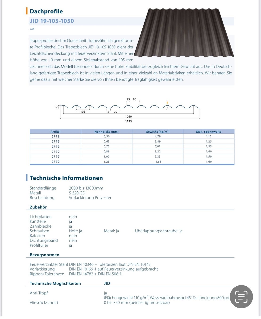 Pareti & Soffitti: 2m Trapezprofilbleche anthrazit Ral 7016 Restposten – Nuovo (secondo la descrizione) da Bichelsee venduto da 123Tremp321 2