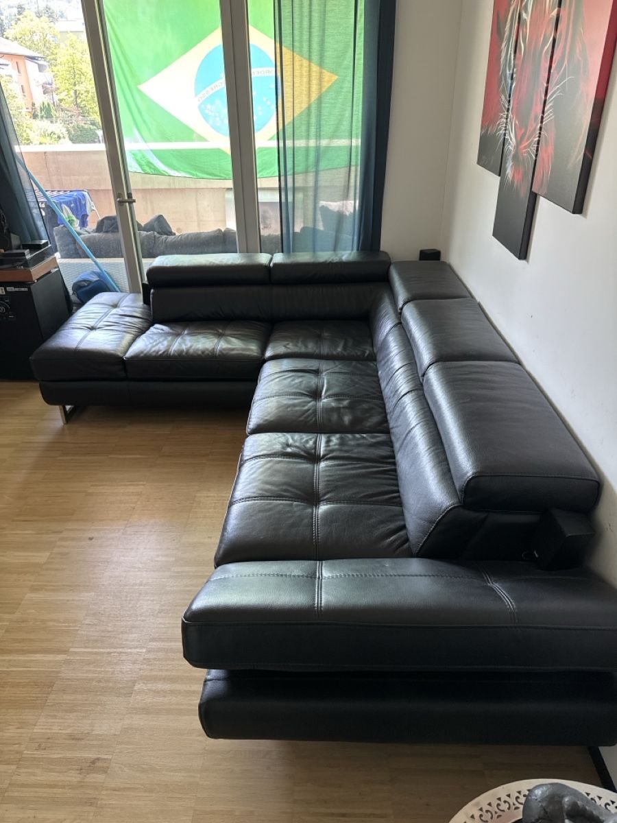 Sofas: Ecksofa Leder schwarz gebraucht – Gebraucht aus Schlieren von Elgabriloco 1