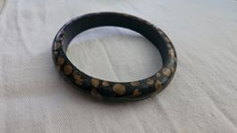 Bracciale rigido in legno fiorato