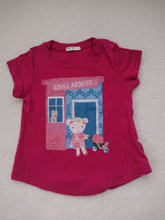 Baby Girl Shirt Benetton Gr. 62 100% Baumwolle Bordeaux