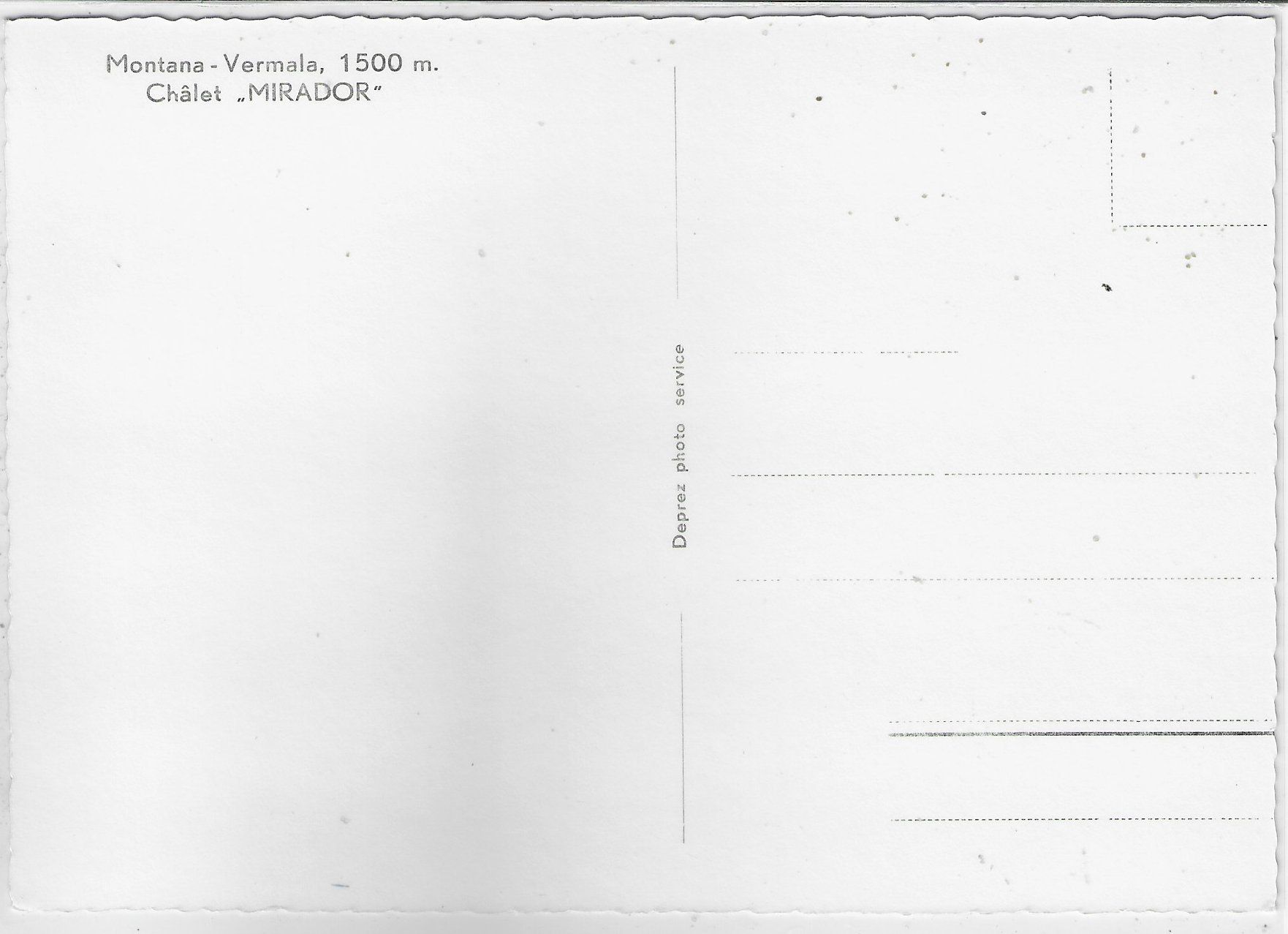 Cartoline postali: Montana-Vermala - Chalet "Mirador" – Usato da Ettingen venduto da Kartenplanet 1