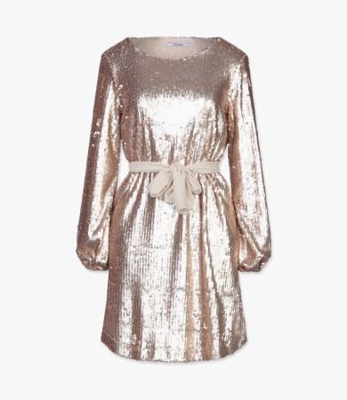 NEW KLEID AUS PAILLETTEN MIT CHIFON BUND