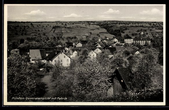 Cartoline postali: AK Künten, Generalansicht mit Fabrik – Usato da Berlin venduto da bartko-reher