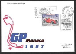 Sonderbrief Autorennsport Grosser Preis von Monaco 31.5.1987