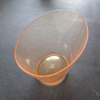 Orange Plexiglas 80s Papierkorb Abfallkorb Acryl Wastebasket