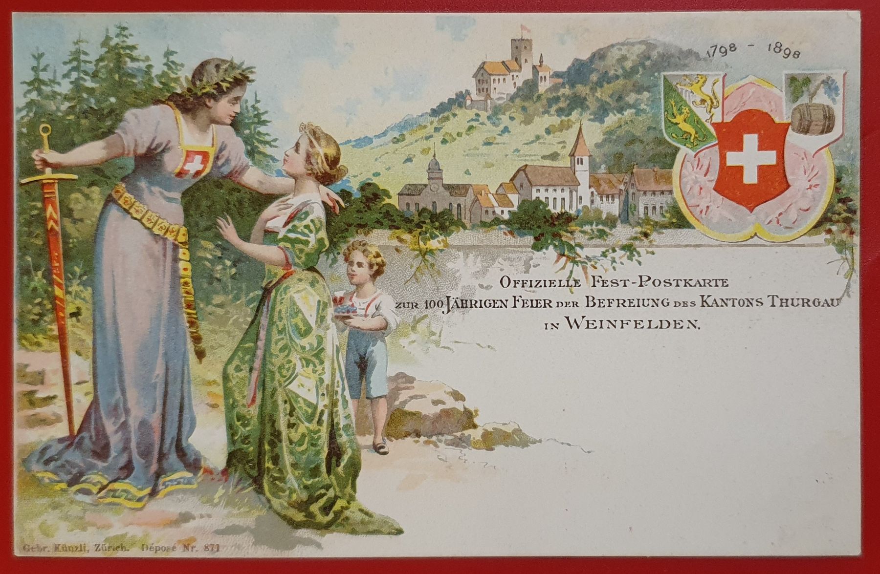 Cartoline postali: 2 Festpostkarte Weinfelden – Usato da Kreuzlingen venduto da Rschweiz1 1