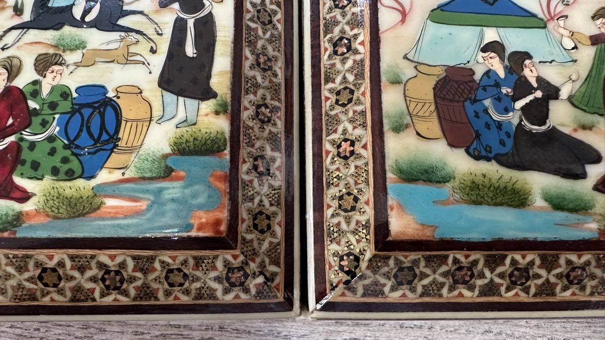Portagioie: 2 Schatullen iranische/persische Handarbeit – Usato da St-Gingolph venduto da Edgar1920 5