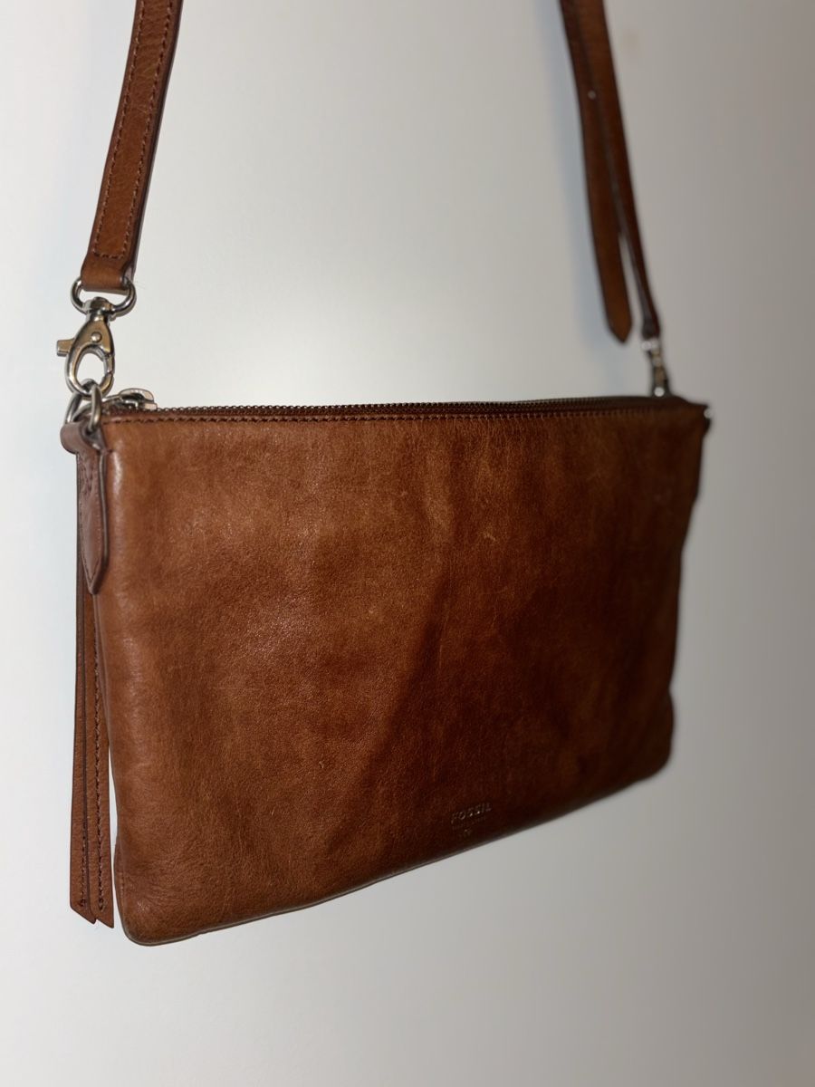 Fossil Borse da donna: Fossil Umhänge-/Schultertasche, Echtleder, Braun – Usato da Zürich venduto da moi_5tvs 1