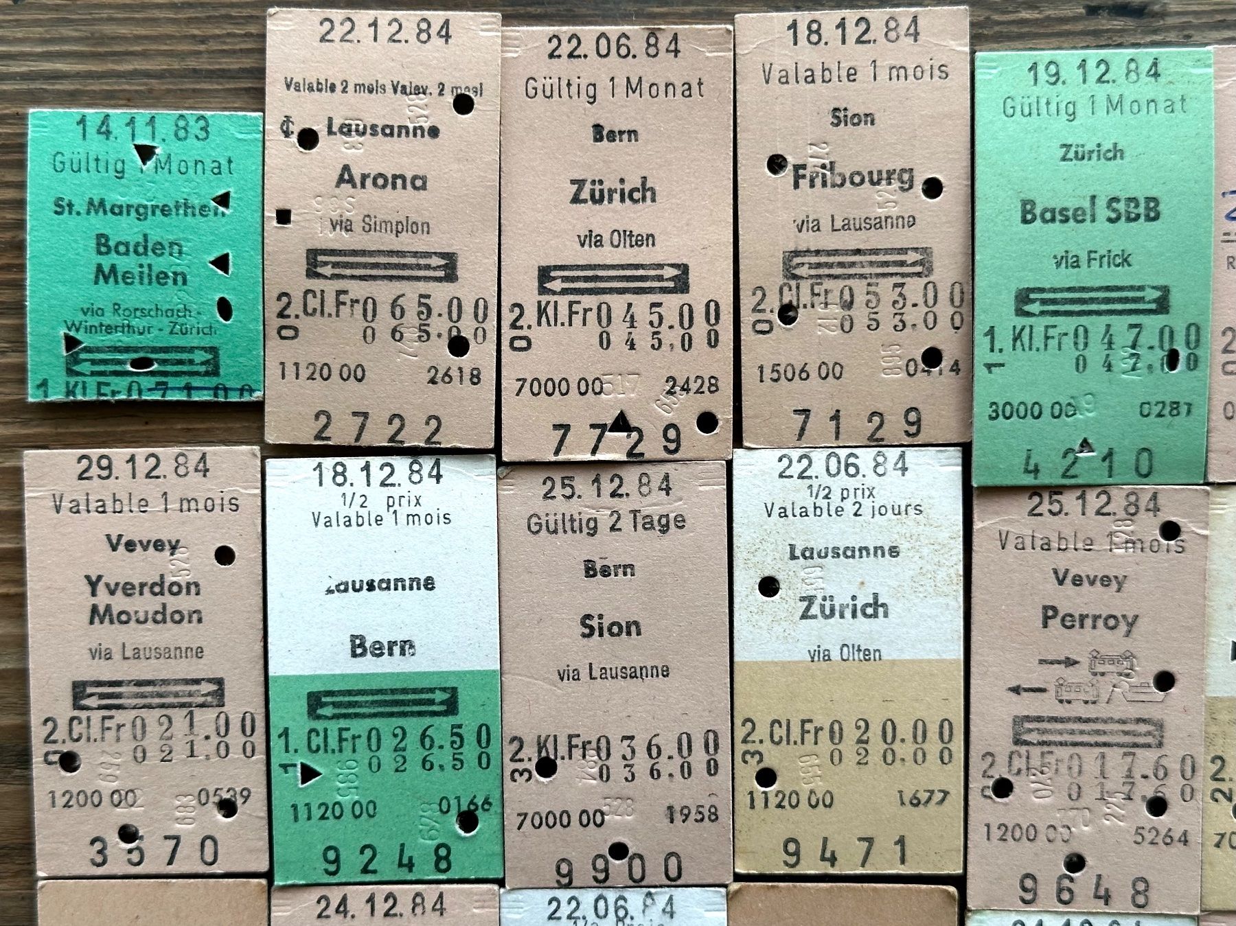 Biglietti: 20 Top Billette, SBB, Tickets Edmondsche Kartonbillette – Usato da Seltisberg venduto da quadartswiss 1