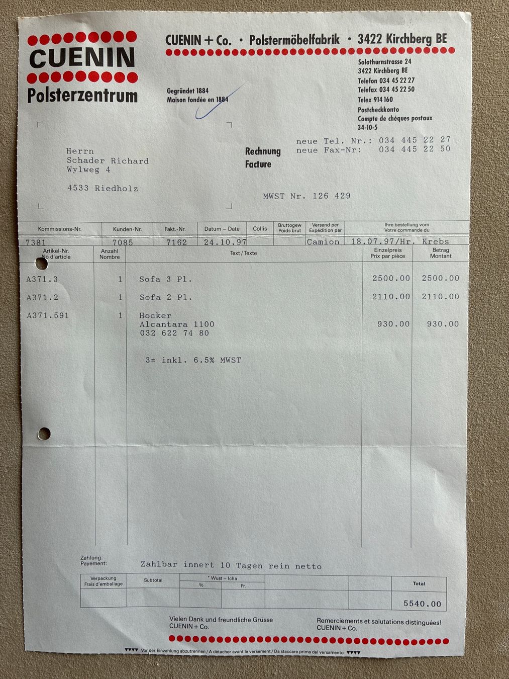 Sofas: Sofa 3- teilig – Gebraucht aus Lommiswil von Schadis 6