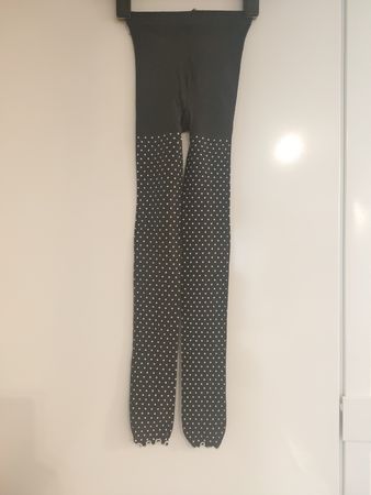 Damen Leggings Gr. S anthrazit weissen punkten und Schlaufe