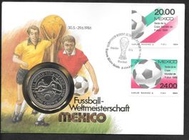 Münzbrief Mexico Fussball WM 1986 Finalspiel 29.6.1986