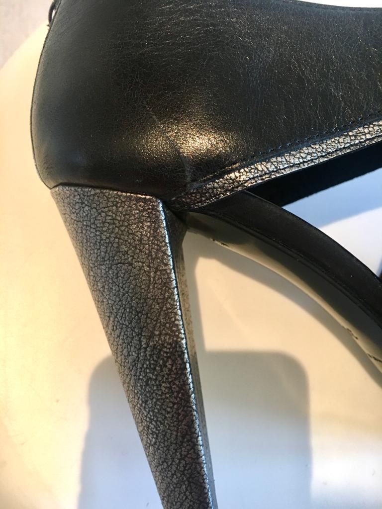 Hugo Boss Scarpe da donna: Boss Orange High Heels, Leder, Gr 38, schwarz/anthrazit – Usato da Dornach venduto da Snow54 8