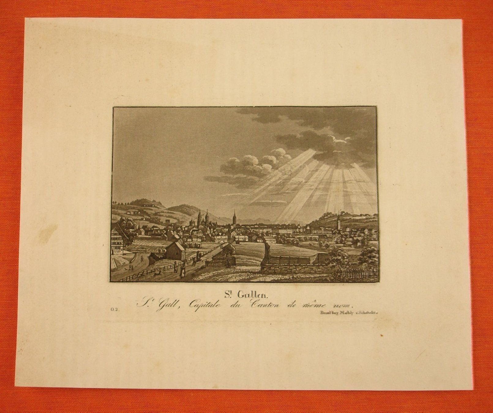 Gravures: ST. GALLEN, AQUATINTA 1837 – D'occasion à Grüningen par Kartensammler 1