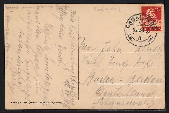 Cartoline postali: Engelberg, Das Hotel Sonnenberg gegen da – Usato da Berlin venduto da bartko-reher 1