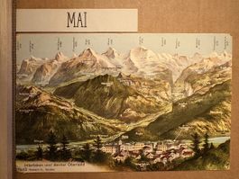 AK von Interlaken mit Bergpanorama