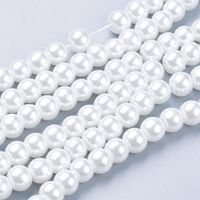 Glasperlenstrang Weiss 6mm / 130St.
