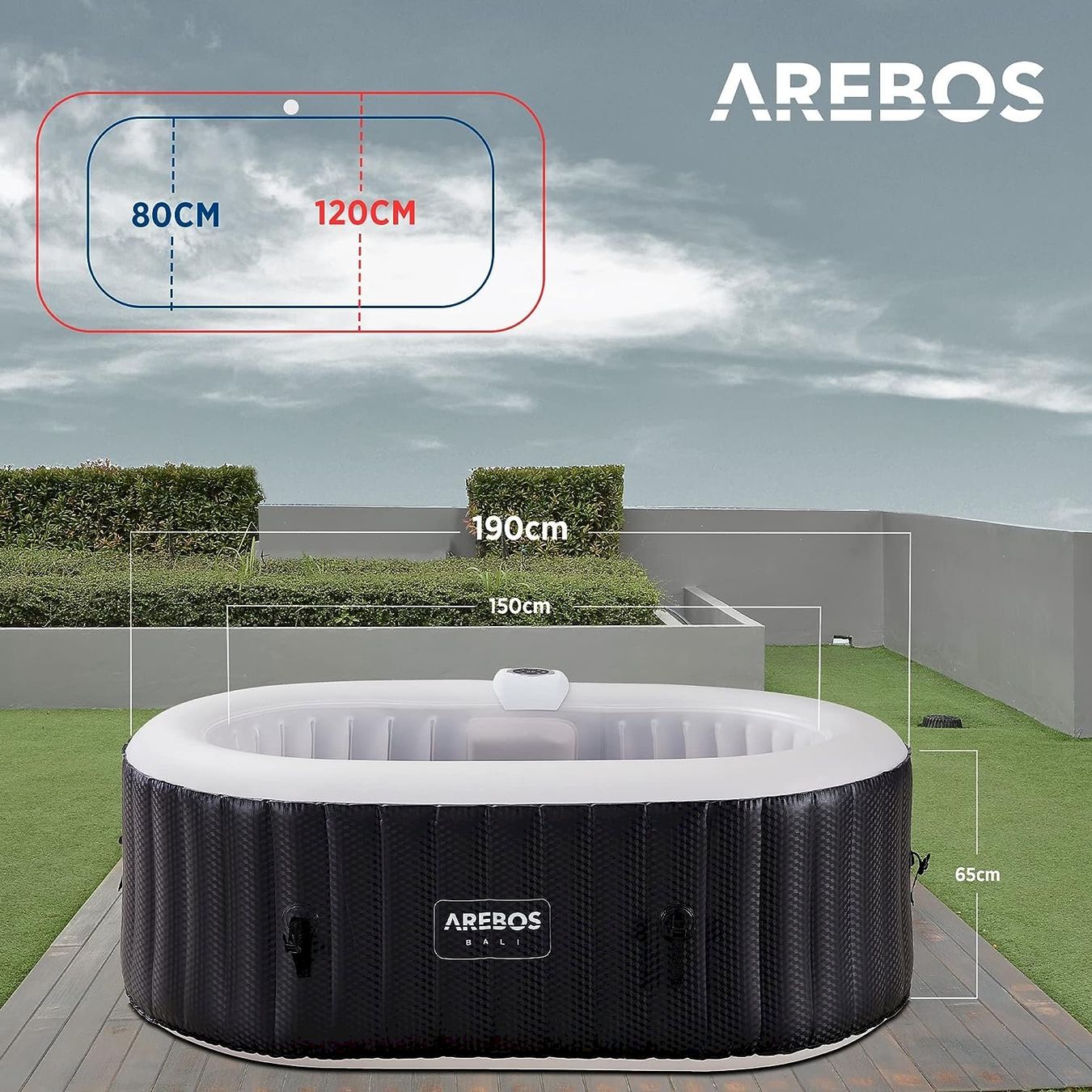 Whirlpool: AREBOS Whirlpool Bali – Nuovo e nell'imballaggio originale da Bottighofen venduto da zaap 4