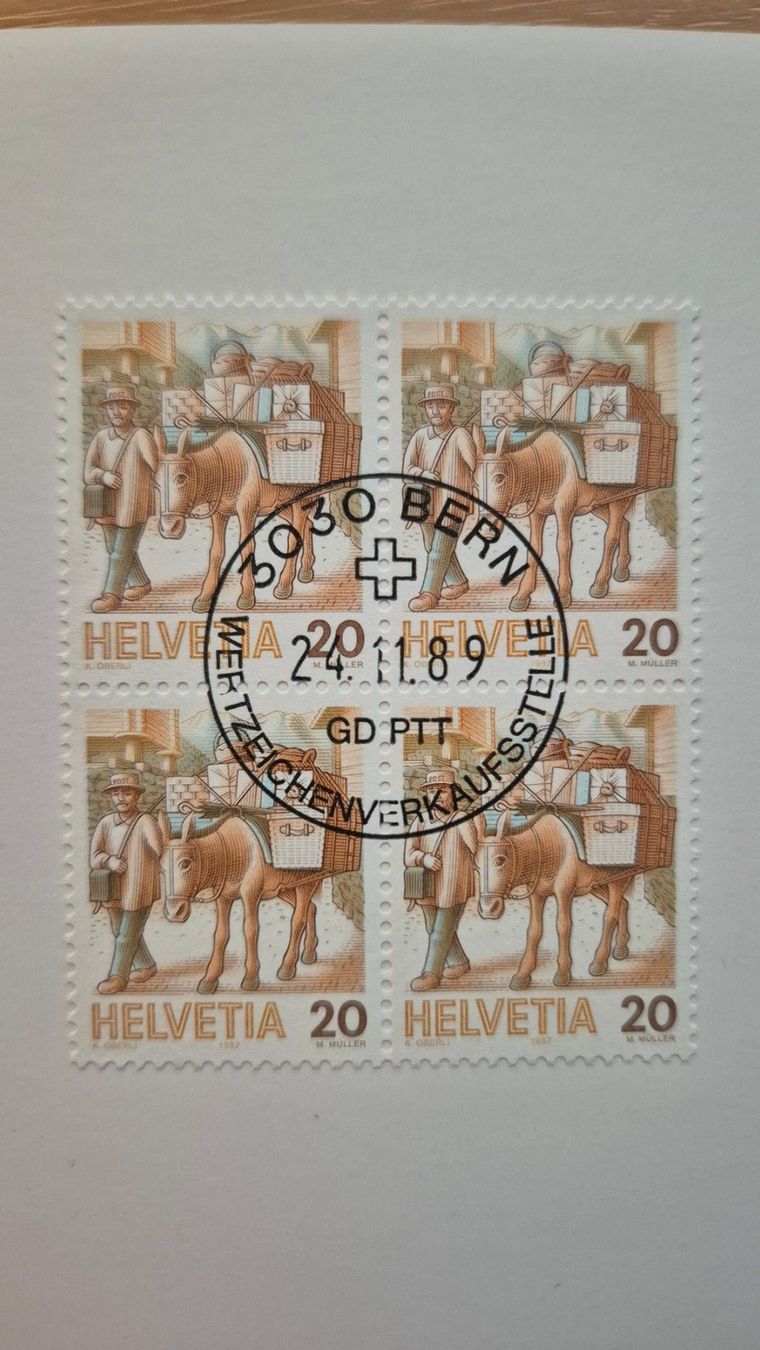 Alle Briefmarken: Briefmarke 1989, Maultierpost – Gebraucht aus Wängi von Maur1