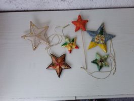 6 Weihnachtssterne, Christbaumschmuck, Deko Weihnachten V...