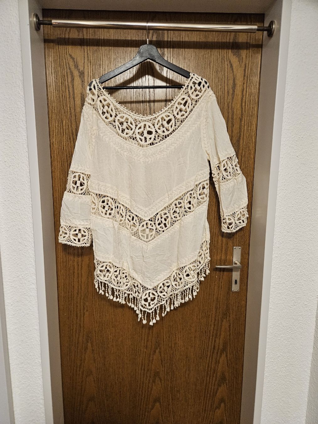 Tuniche: Boho Tunika mit Spitze, weiss - Sommer Must-Have! – Usato da Hirzel venduto da Bamabama88