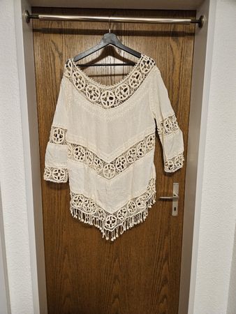 Boho Tunika mit Spitze, weiss - Sommer Must-Have!