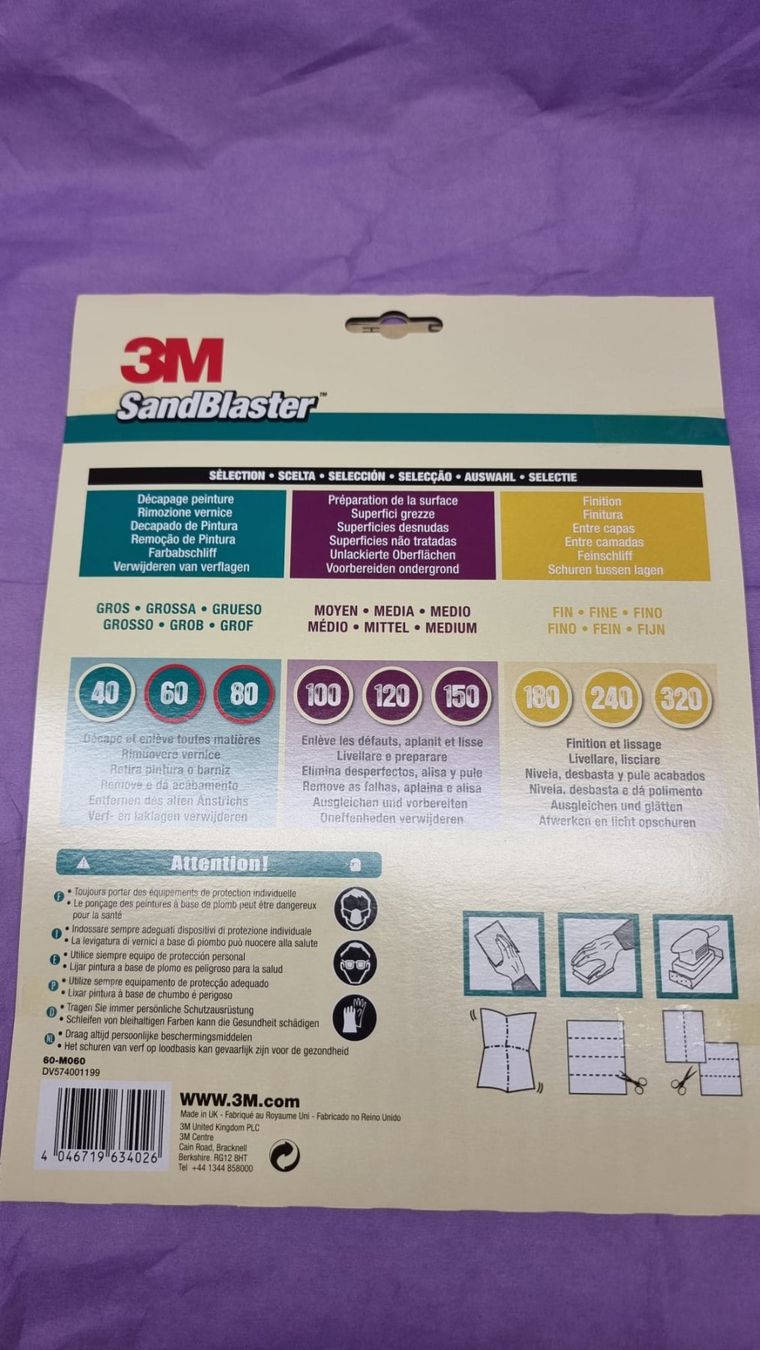 3M Alle Werkzeuge: 3M Sandblaster Schleifpapier 60 + 2 x80 Körnung – Neu und originalverpackt aus Rebstein von James-Dean 4